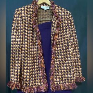 St. John Collection Purple and Gold Knit Jacket